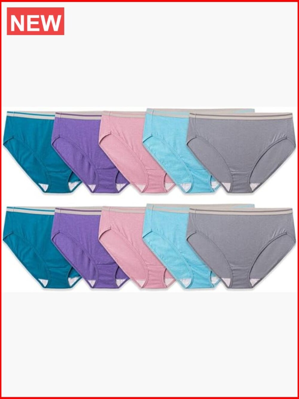 Eversoft Cotton Underwear Multipacks, Tag Free & Breathable, Hi Cut Briefs,